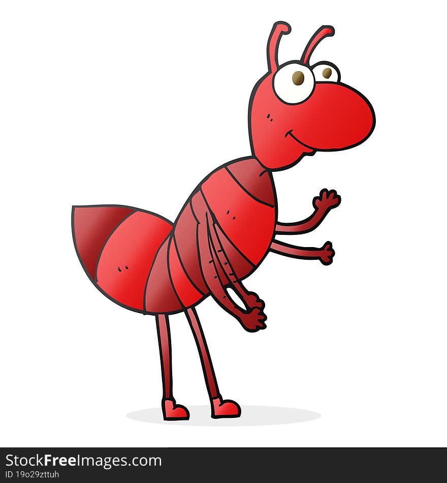 freehand drawn cartoon ant