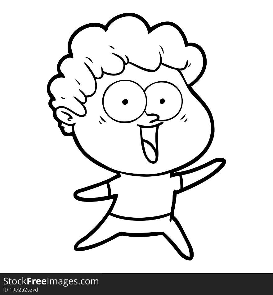 excited man cartoon. excited man cartoon