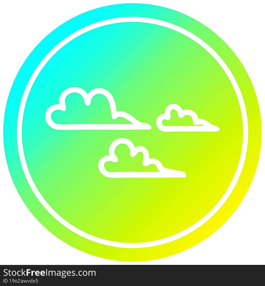 Weather Cloud Circular In Cold Gradient Spectrum