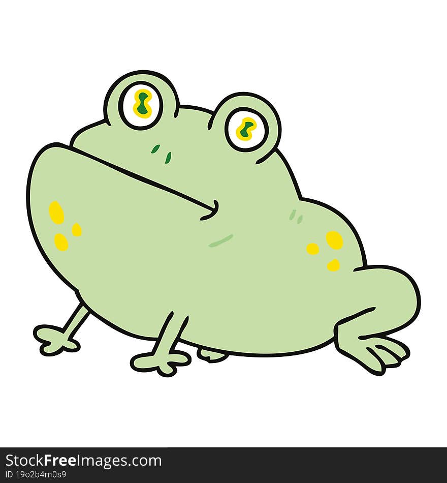 quirky hand drawn cartoon frog