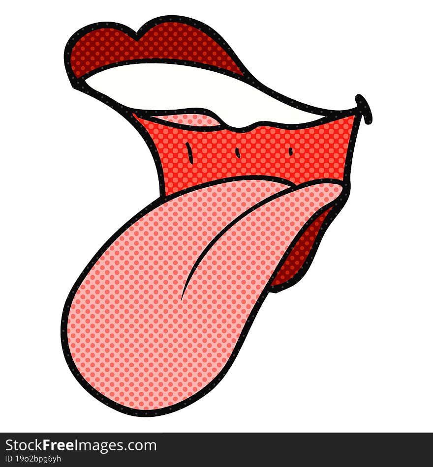 cartoon mouth sticking out tongue