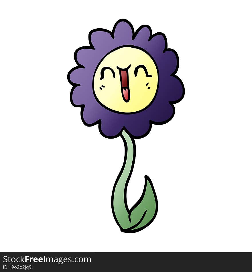 cartoon doodle happy flower