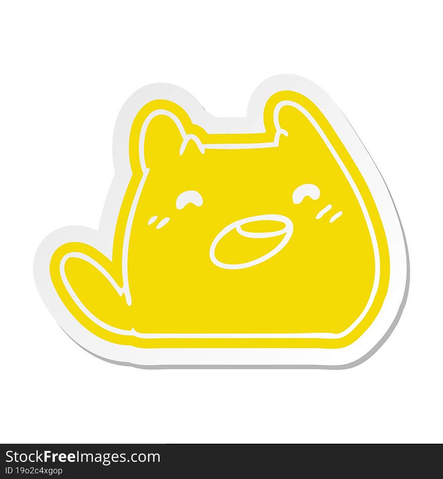 cartoon sticker of a kawaii cat