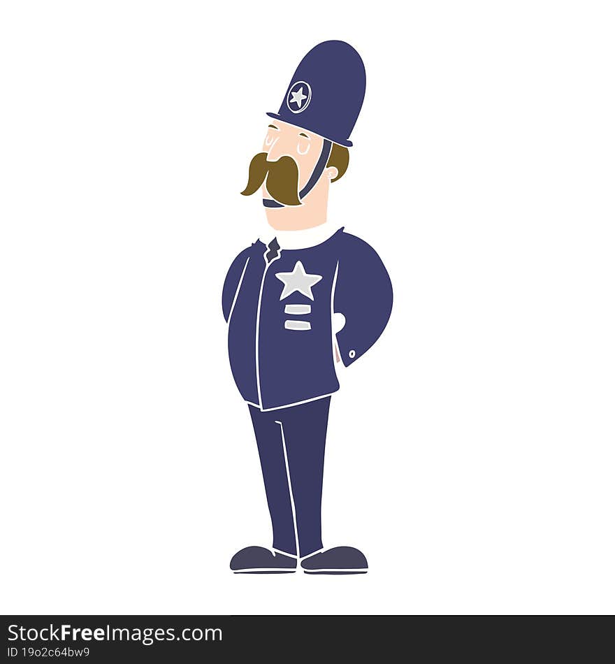 Flat Color Style Cartoon Policeman