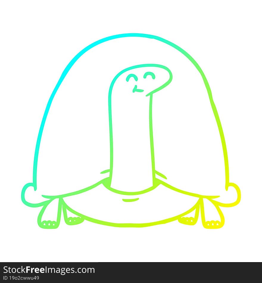 cold gradient line drawing cartoon tortoise