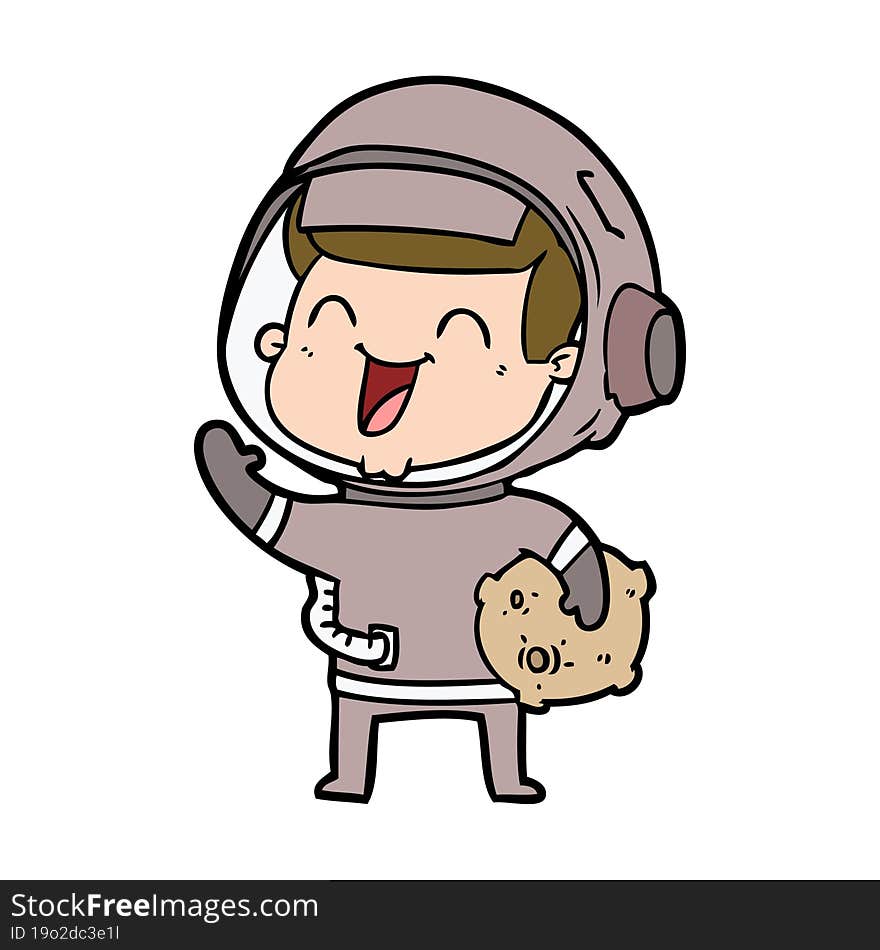 happy cartoon astronaut. happy cartoon astronaut