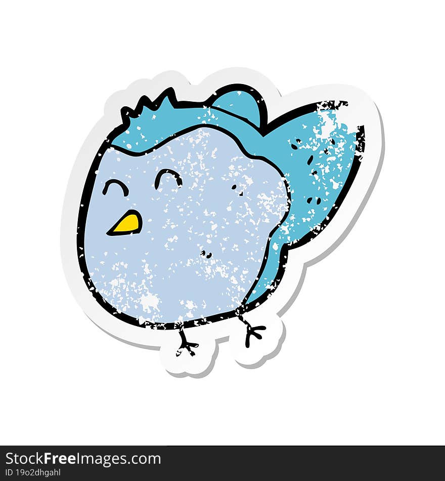 retro distressed sticker of a cartoon bird