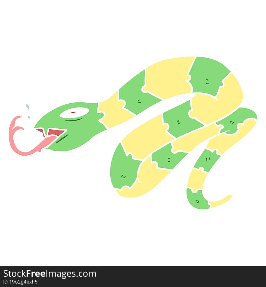 flat color style cartoon hissing snake