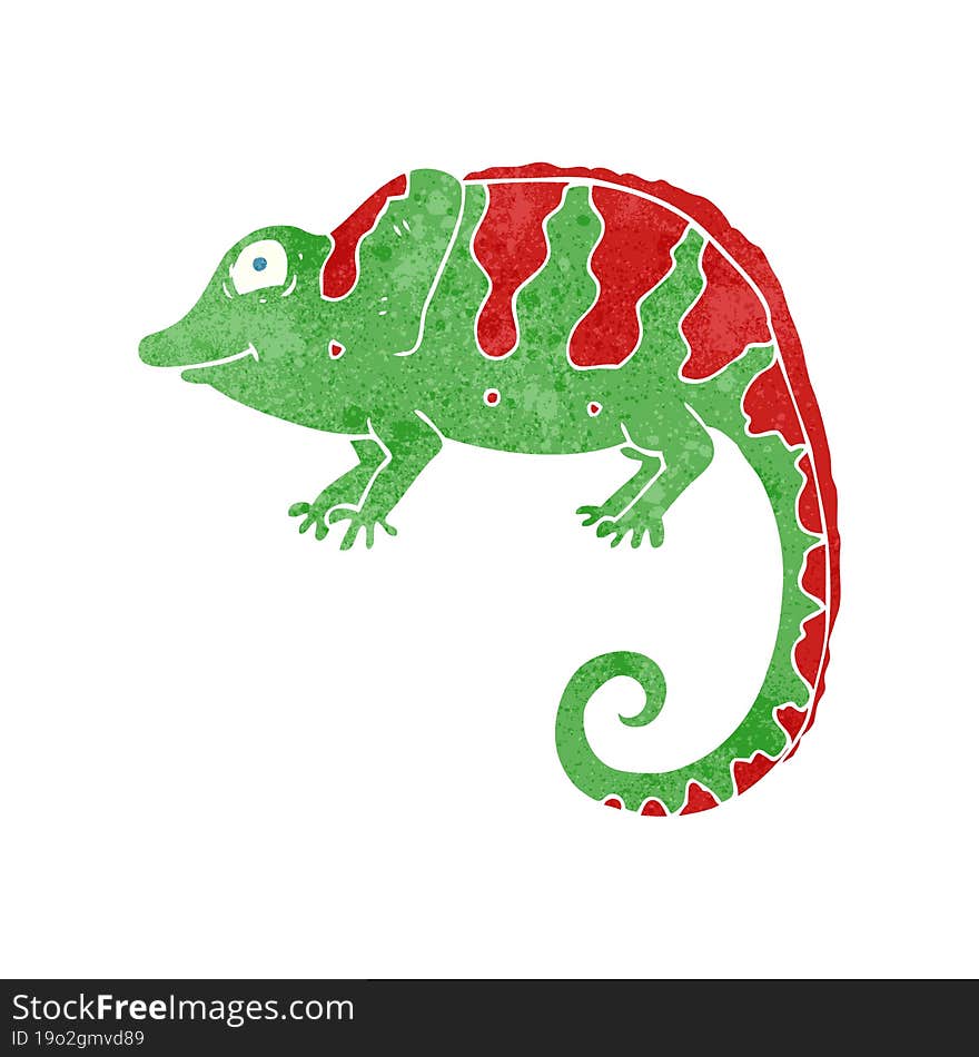 retro cartoon chameleon