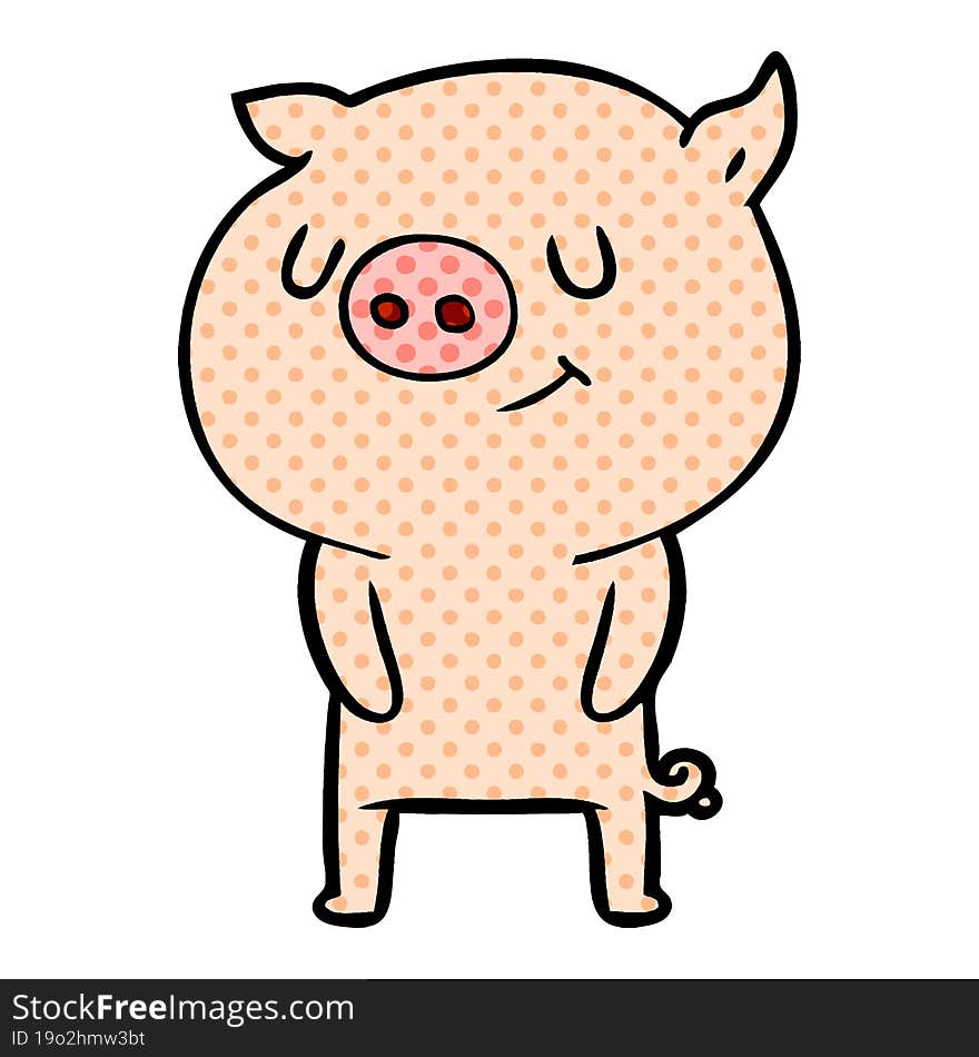 happy cartoon pig. happy cartoon pig