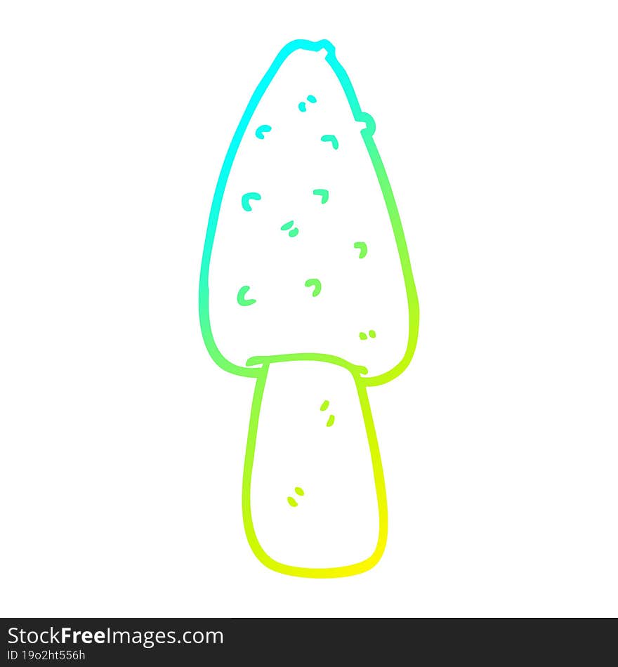 cold gradient line drawing cartoon mushroom