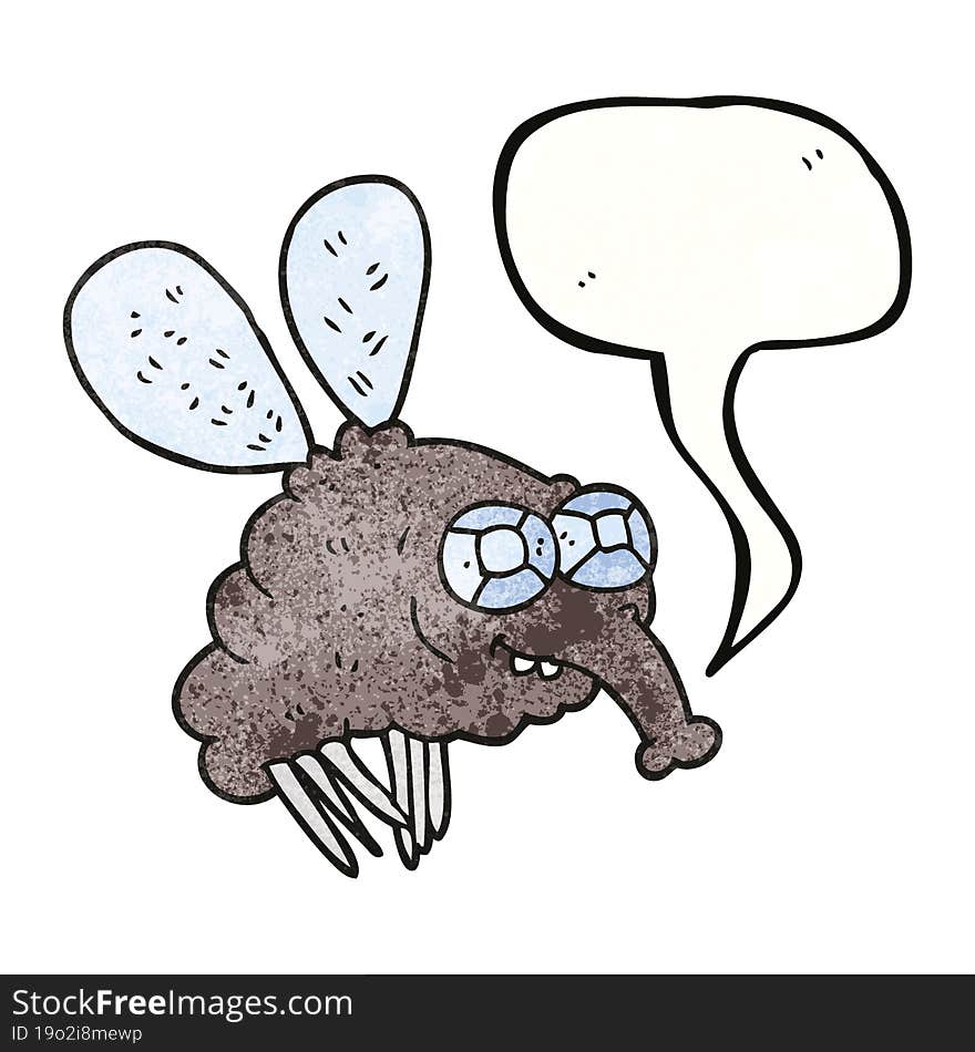 speech bubble textured cartoon fly