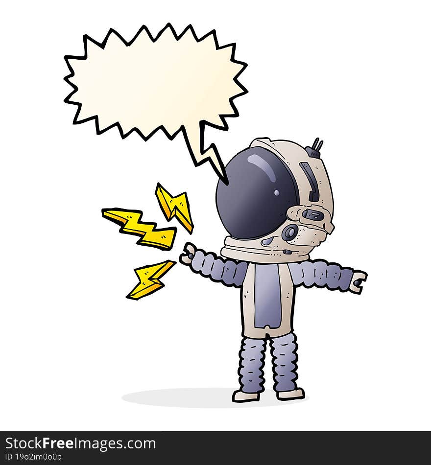 Cartoon Astronaut With Speech Bubble