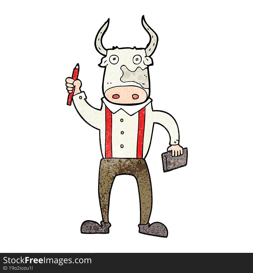 textured cartoon bull man