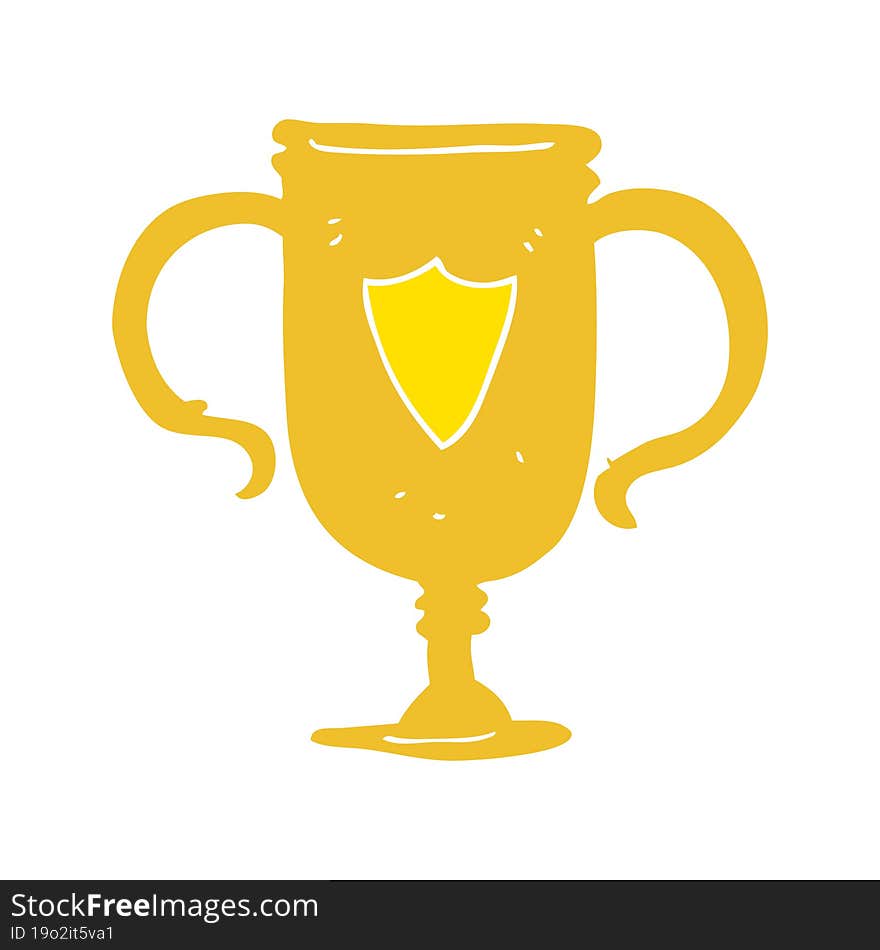 flat color illustration of sports trophy. flat color illustration of sports trophy