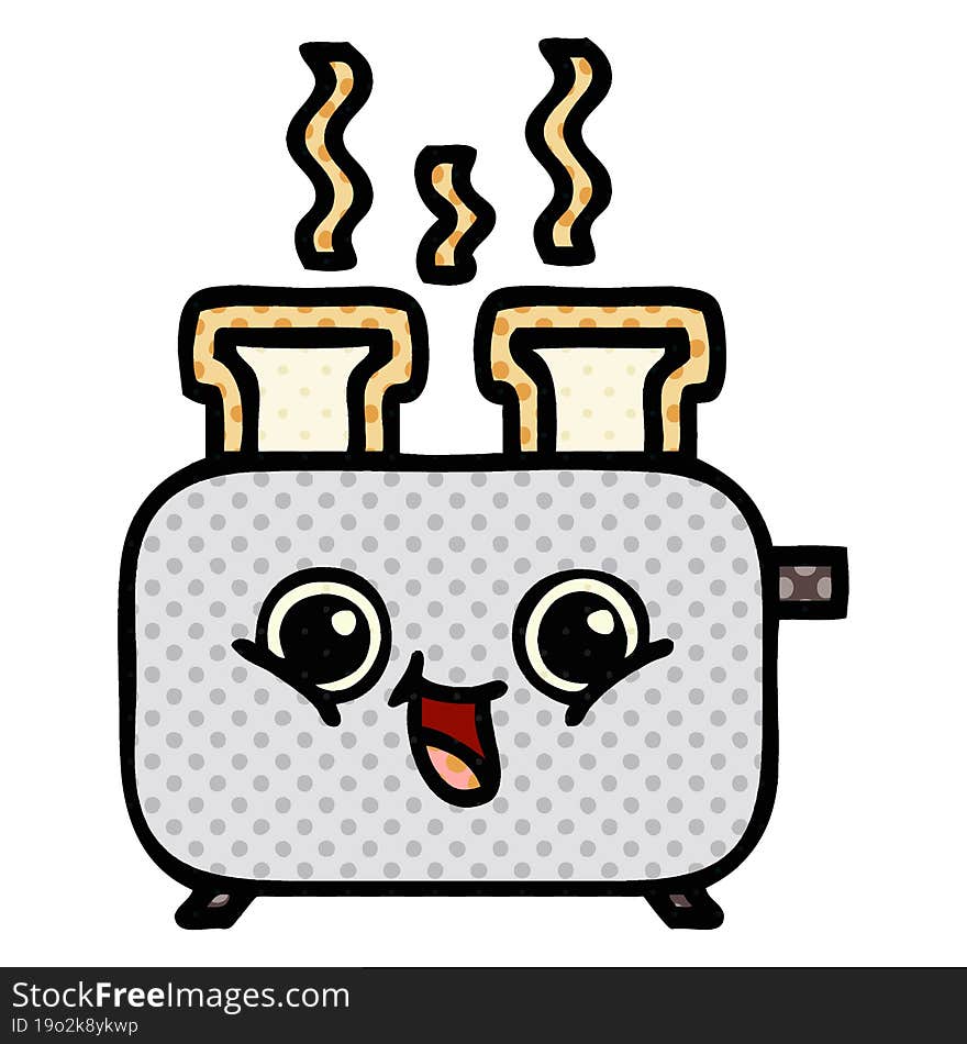 comic book style cartoon of a toaster