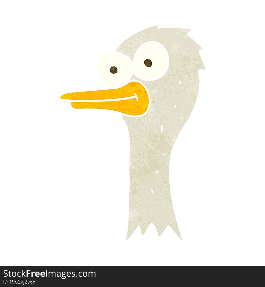 retro cartoon ostrich head