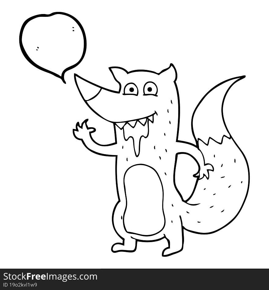 speech bubble cartoon hungry wolf