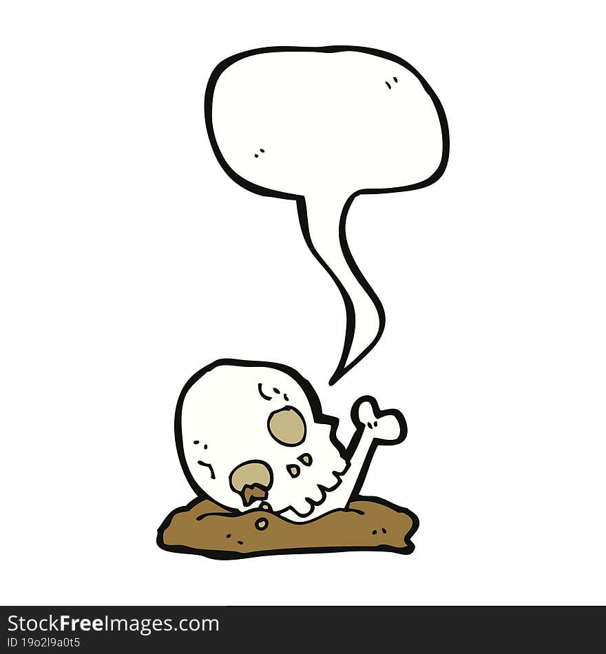 cartoon old bones with speech bubble