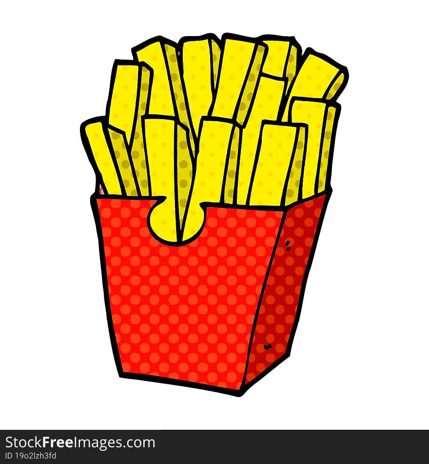 cartoon doodle takeout fries