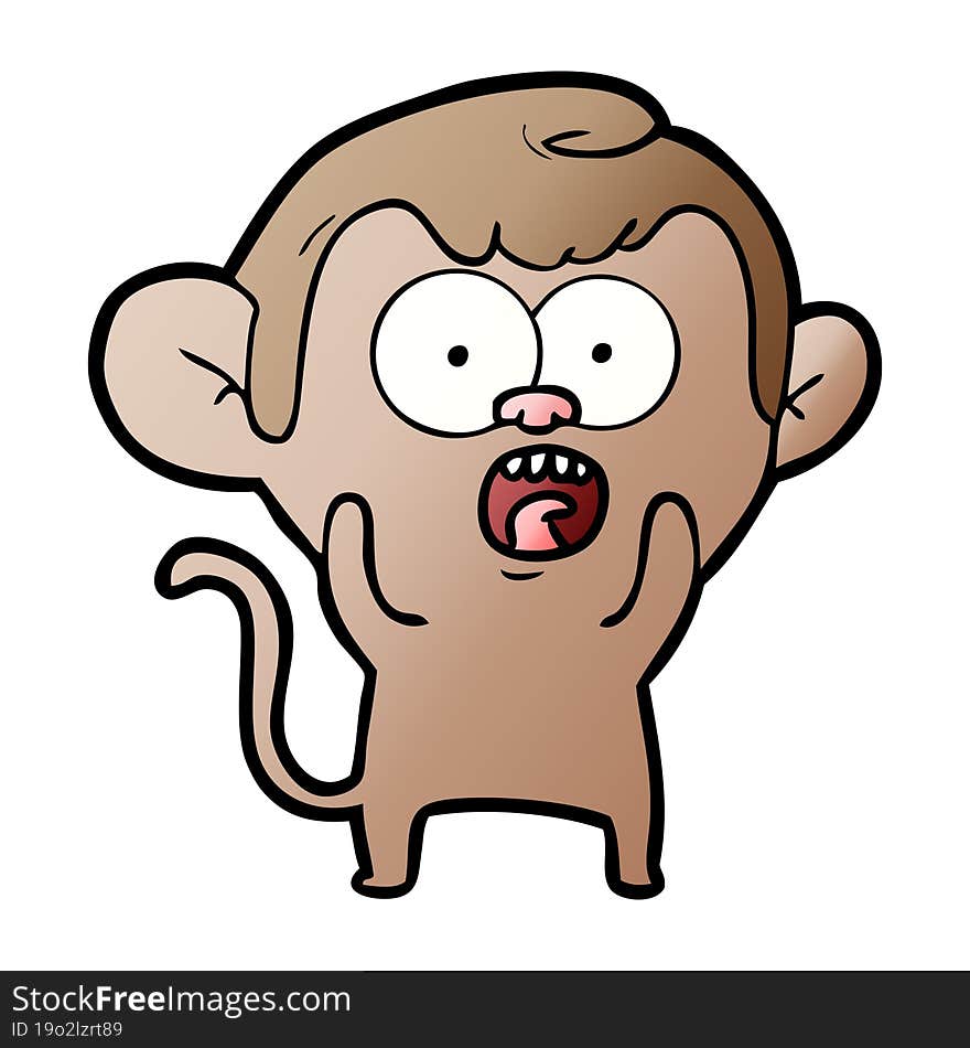 cartoon shocked monkey. cartoon shocked monkey