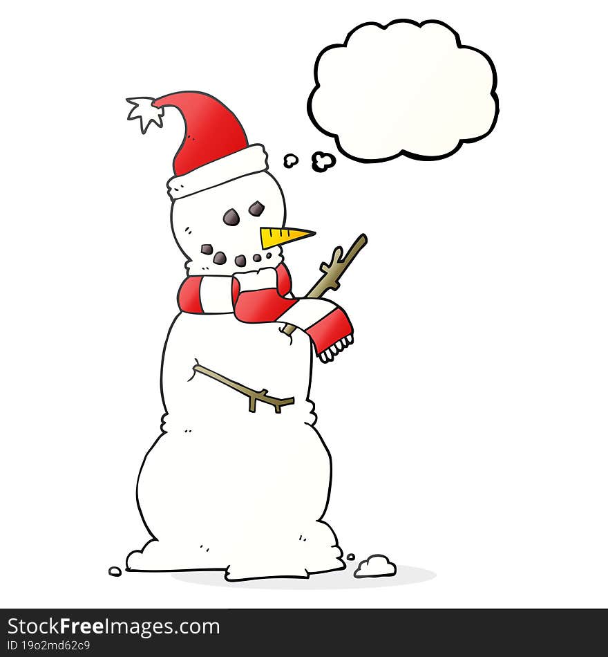 Thought Bubble Cartoon Snowman