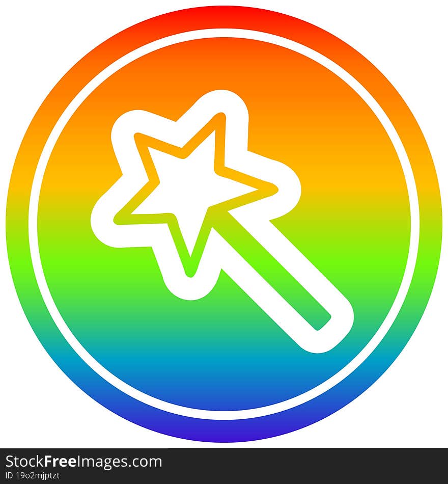 magic wand circular in rainbow spectrum