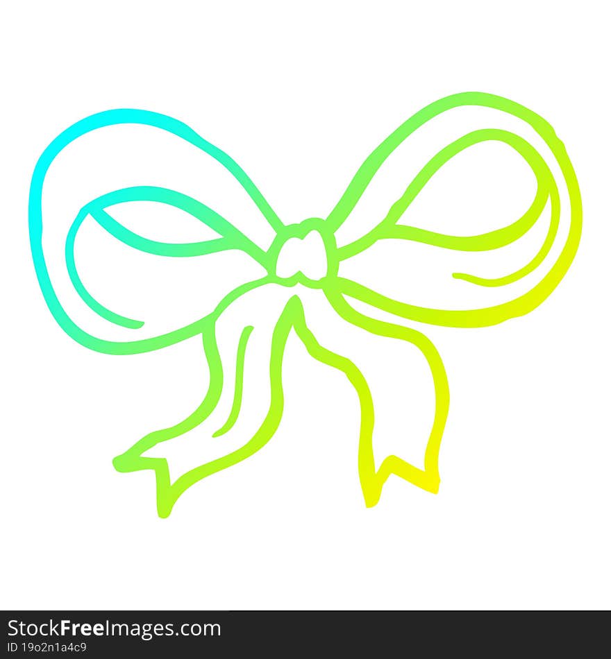 cold gradient line drawing cartoon decorative bow