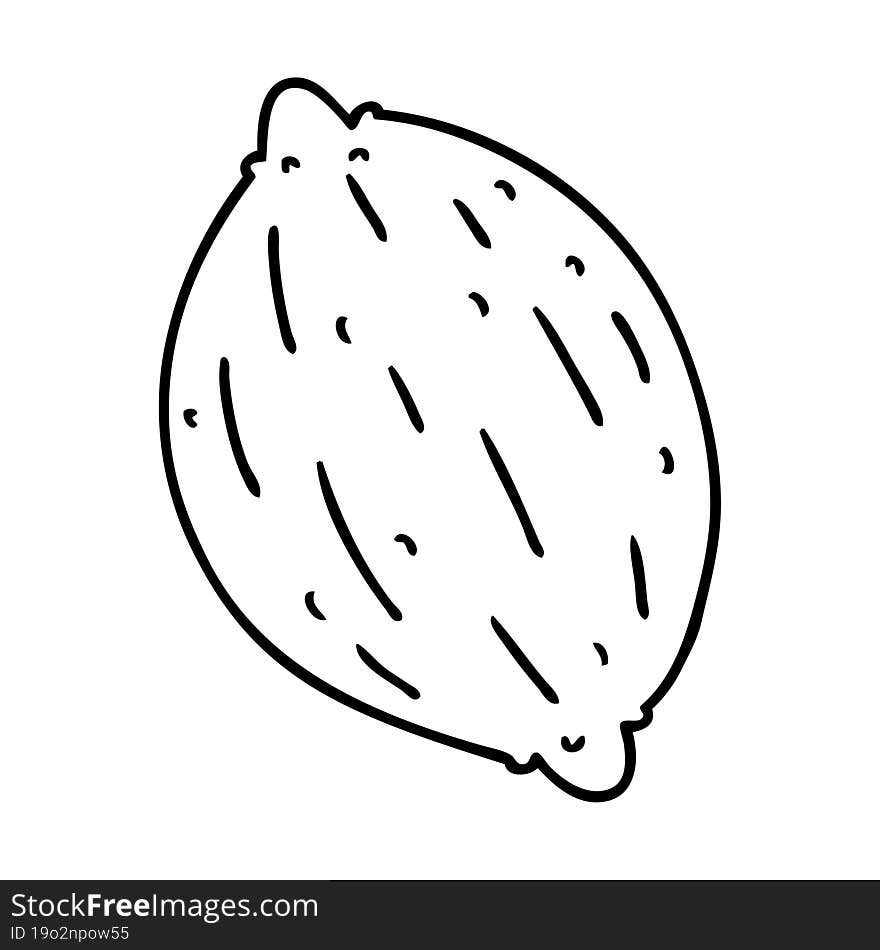 line drawing of a single walnut