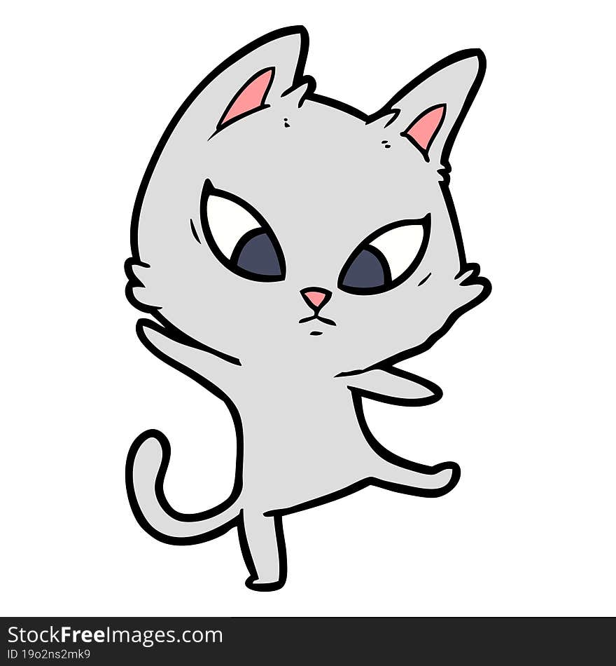 confused cartoon cat. confused cartoon cat