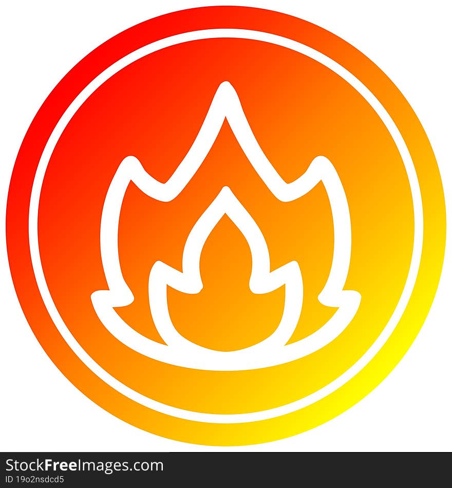 simple flame circular in hot gradient spectrum