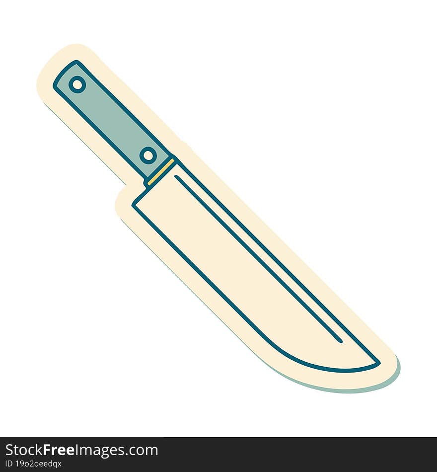 Tattoo Style Sticker Of Knife