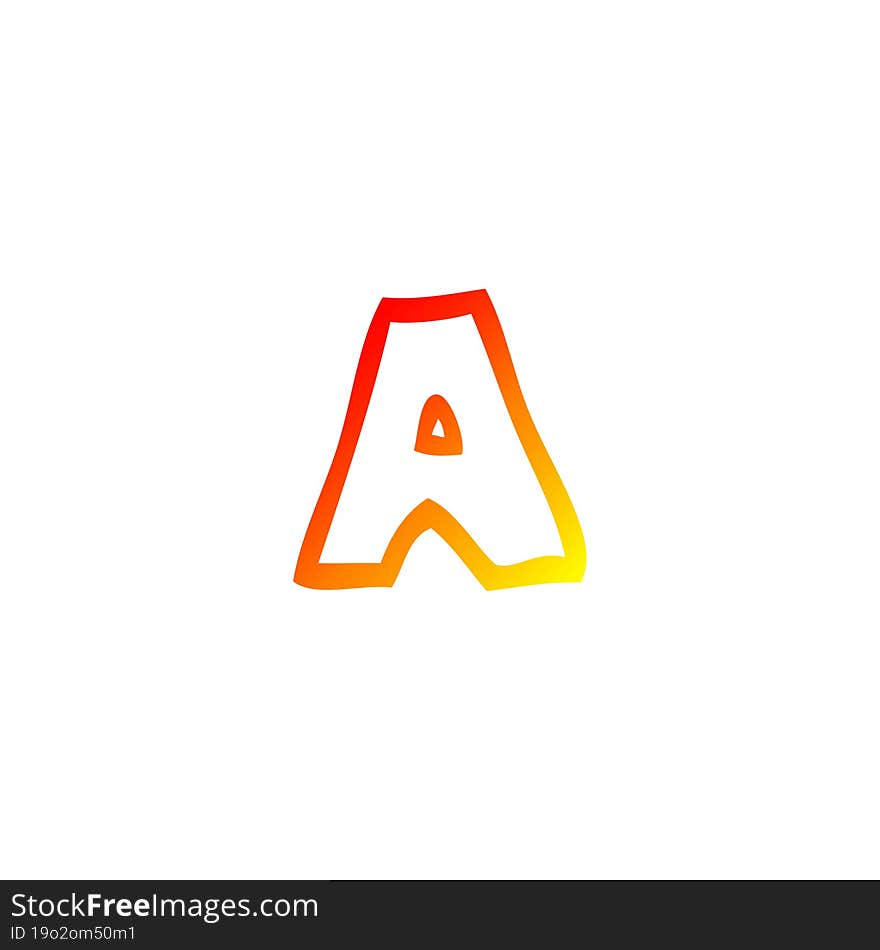 warm gradient line drawing cartoon letter a