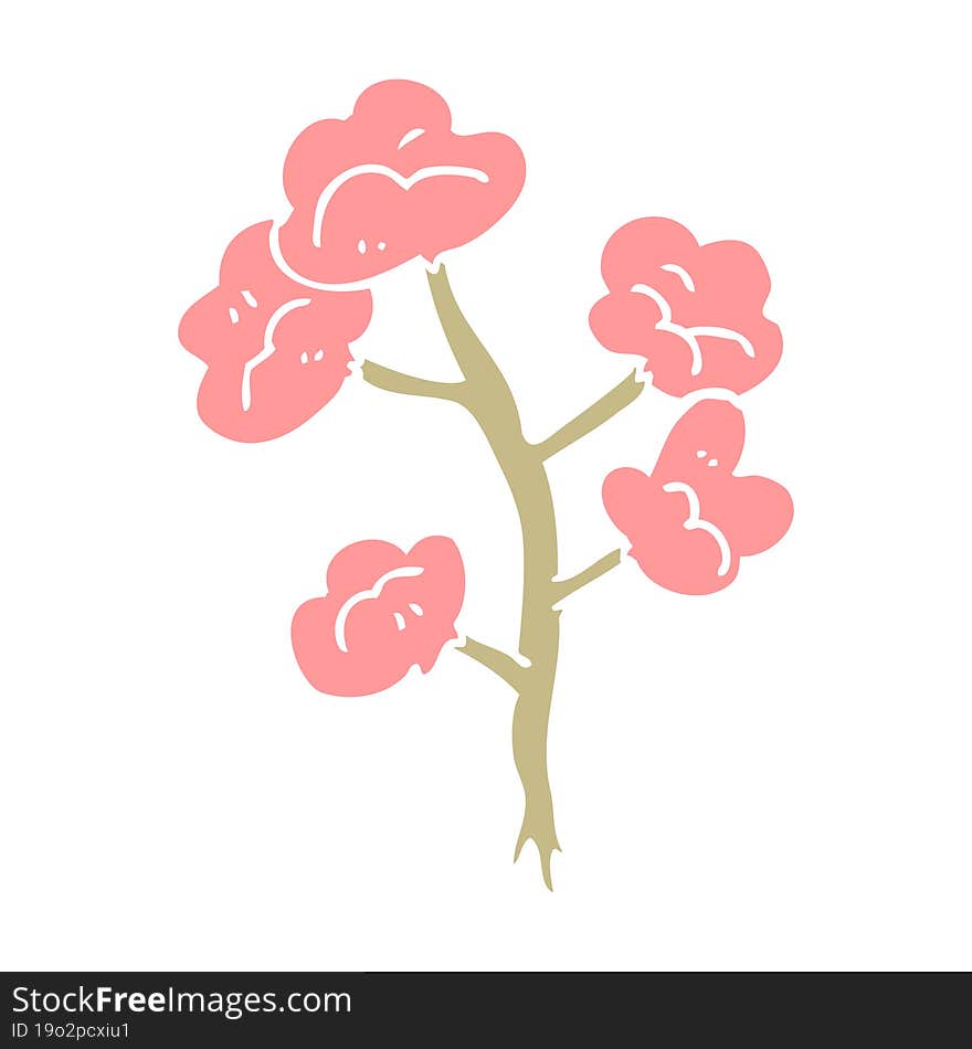 flat color style cartoon flowers