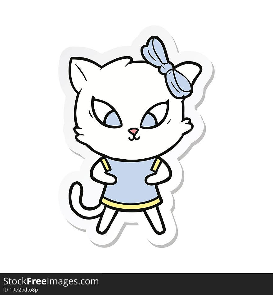 Sticker Of A Cartoon Cat