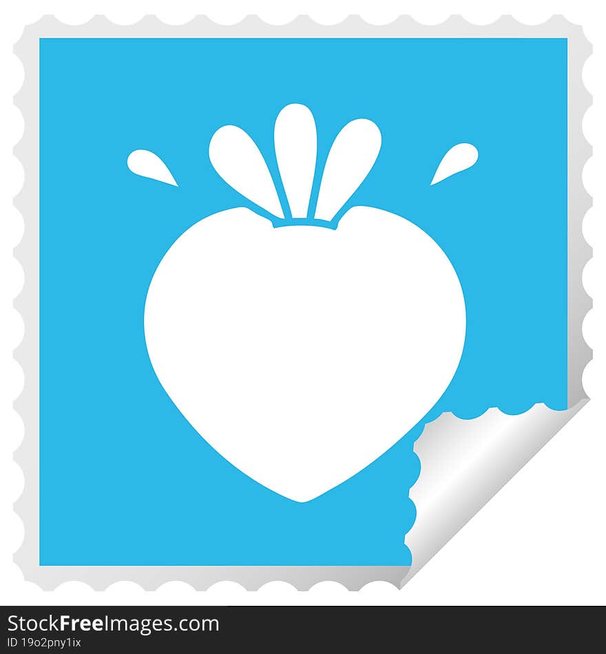 Square Peeling Sticker Cartoon Strawberry