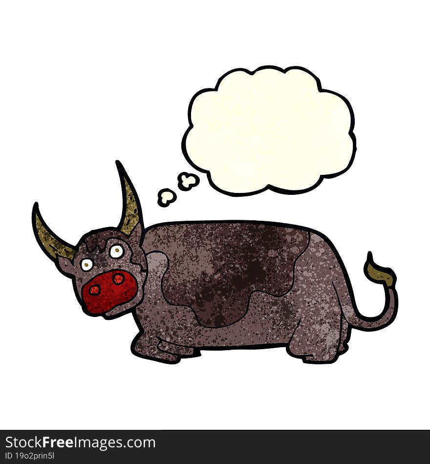 Cartoon Bull With Thought Bubble