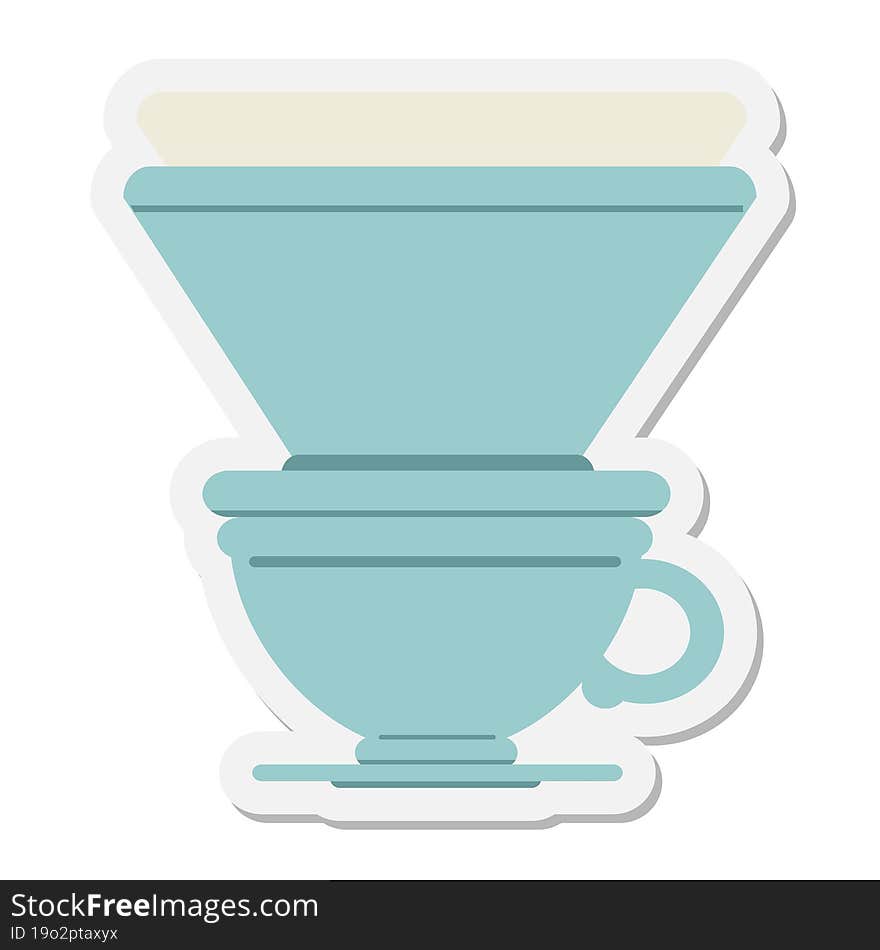 coffee cup with drip filter sticker