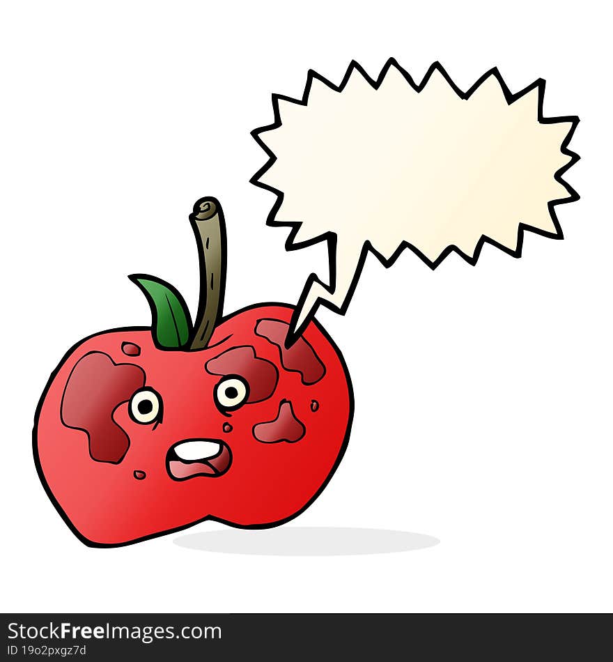 Cartoon Apple With Speech Bubble