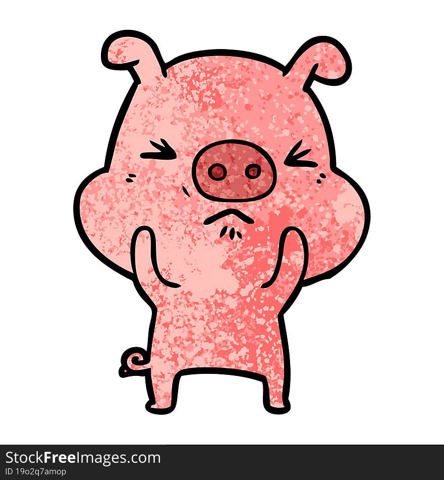 cartoon angry pig. cartoon angry pig