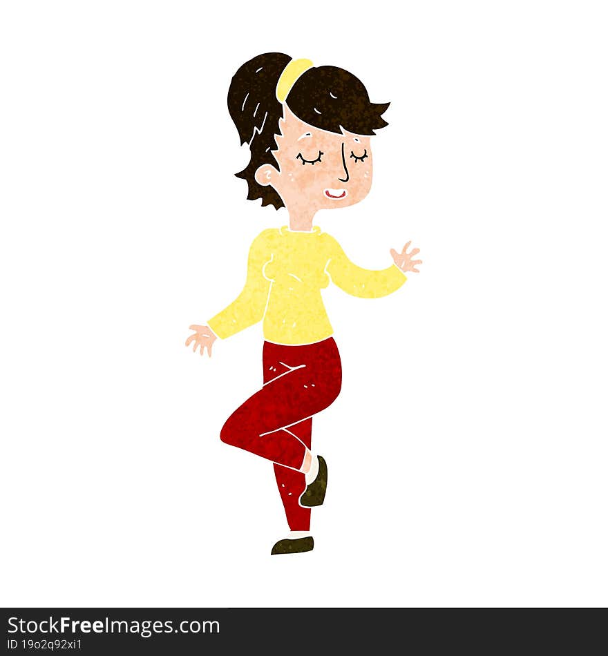 cartoon dancing woman