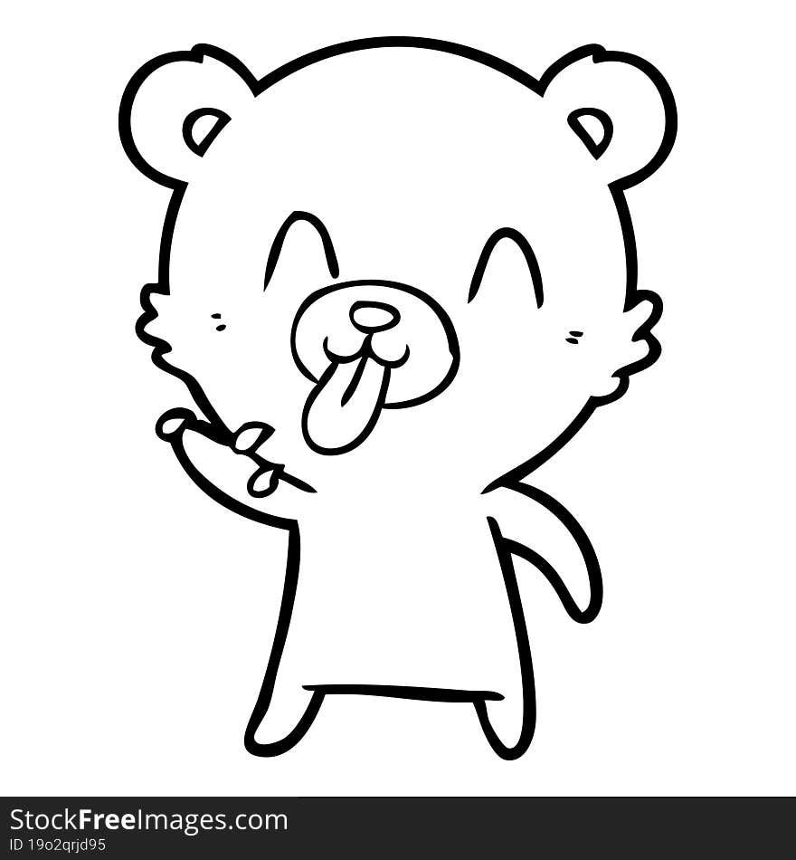 rude cartoon bear. rude cartoon bear