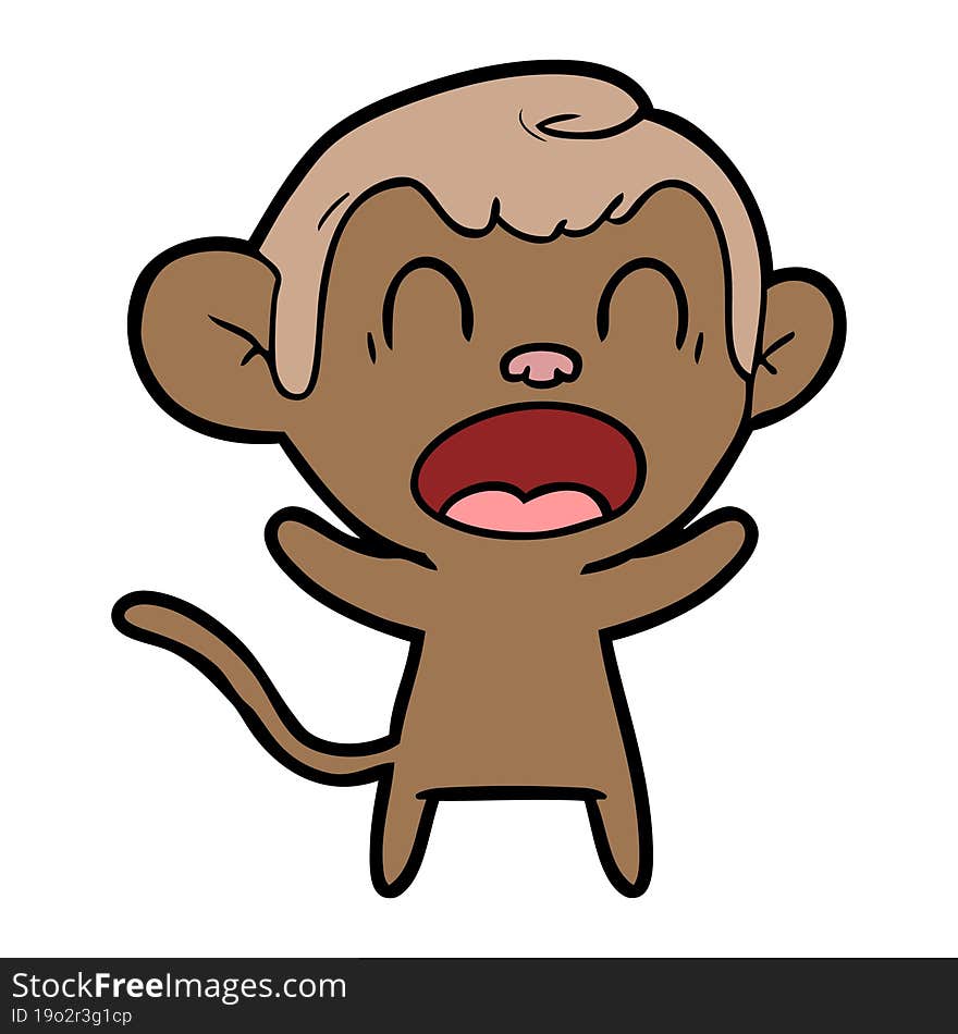 shouting cartoon monkey. shouting cartoon monkey