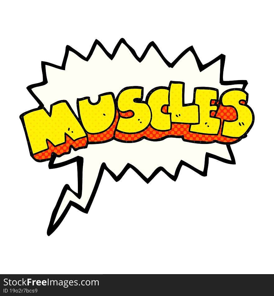 comic book speech bubble cartoon muscles symbol