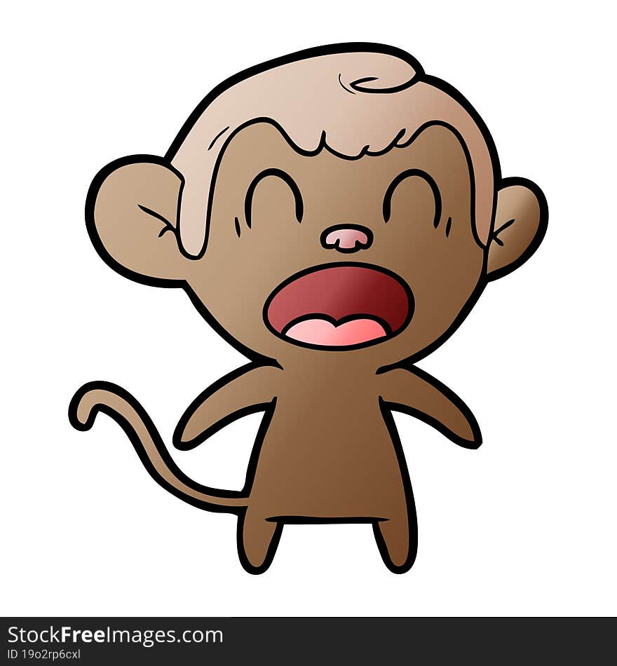 shouting cartoon monkey. shouting cartoon monkey