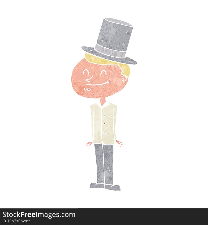 cartoon man wearing top hat