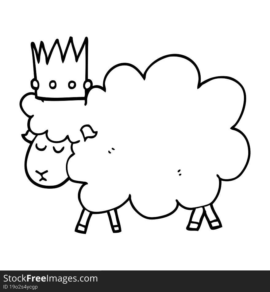 cartoon sheep wearing crown