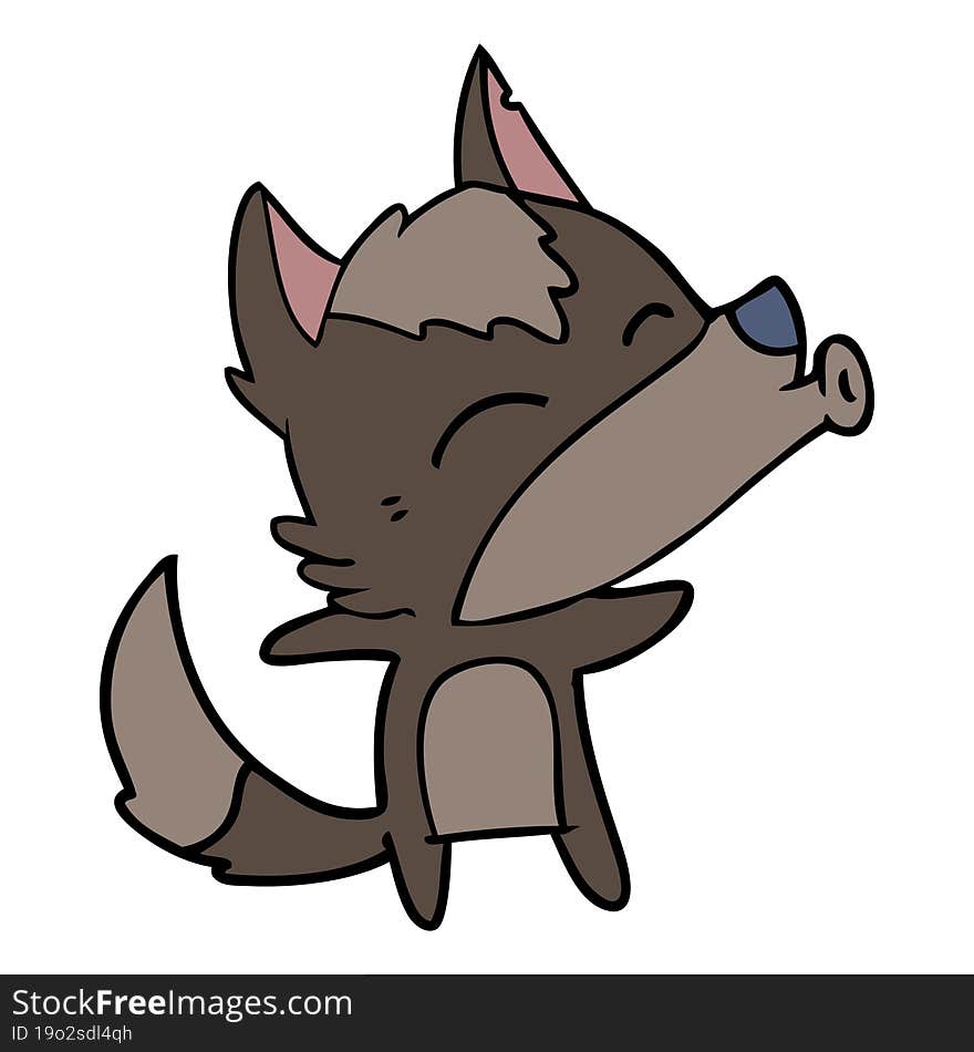 cartoon howling wolf. cartoon howling wolf