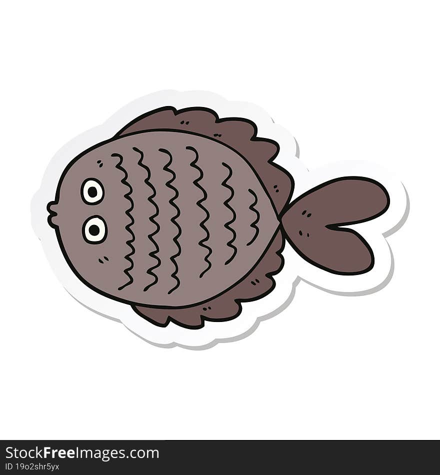 sticker of a cartoon flat fish