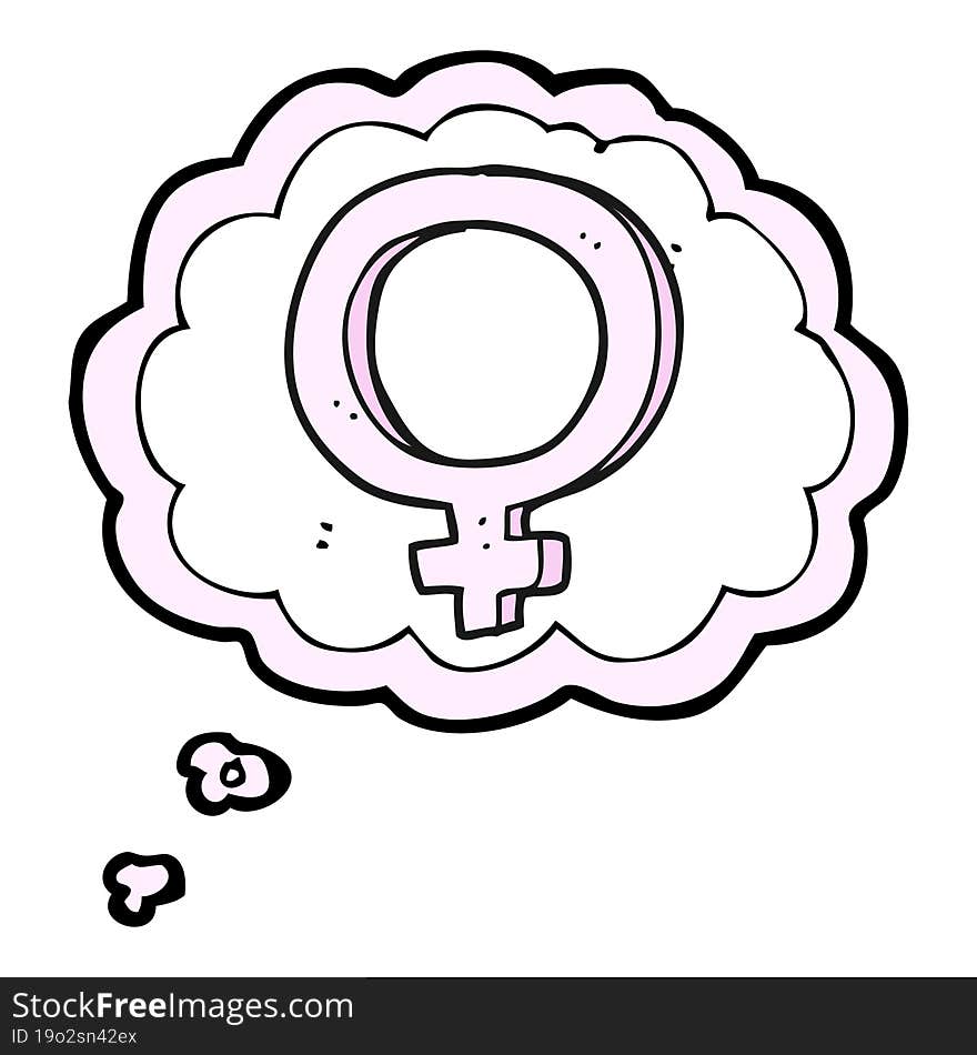 thought bubble cartoon female symbol